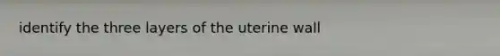 identify the three layers of the uterine wall