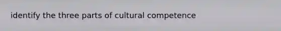 identify the three parts of cultural competence