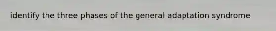 identify the three phases of the general adaptation syndrome