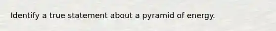 Identify a true statement about a pyramid of energy.