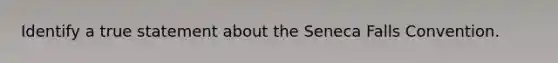 Identify a true statement about the Seneca Falls Convention.