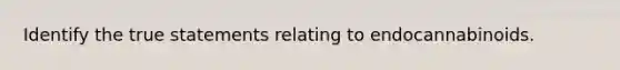 Identify the true statements relating to endocannabinoids.