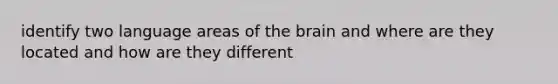 identify two language areas of the brain and where are they located and how are they different