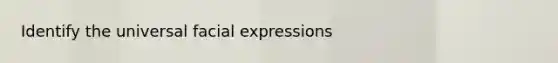 Identify the universal facial expressions