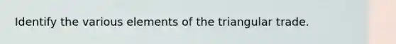 Identify the various elements of the triangular trade.