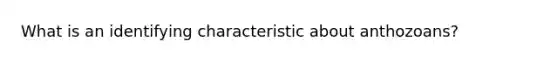 What is an identifying characteristic about anthozoans?