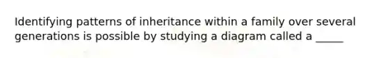 Identifying patterns of inheritance within a family over several generations is possible by studying a diagram called a _____