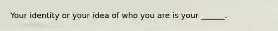 Your identity or your idea of who you are is your ______.