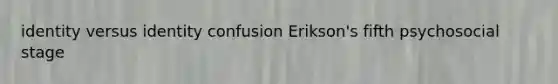 identity versus identity confusion Erikson's fifth psychosocial stage