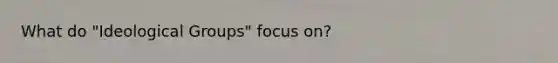 What do "Ideological Groups" focus on?