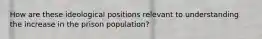 How are these ideological positions relevant to understanding the increase in the prison population?