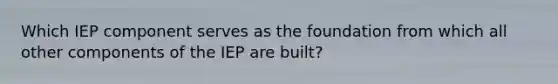 Which IEP component serves as the foundation from which all other components of the IEP are built?