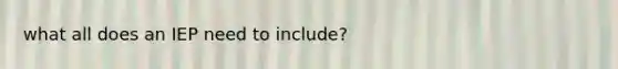 what all does an IEP need to include?