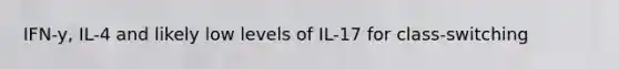 IFN-y, IL-4 and likely low levels of IL-17 for class-switching