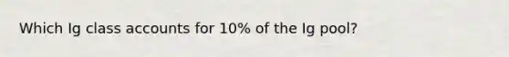 Which Ig class accounts for 10% of the Ig pool?