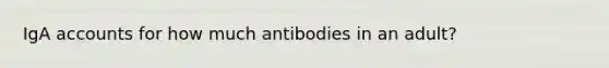 IgA accounts for how much antibodies in an adult?