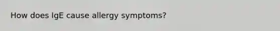 How does IgE cause allergy symptoms?