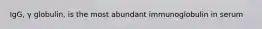 IgG, γ globulin, is the most abundant immunoglobulin in serum