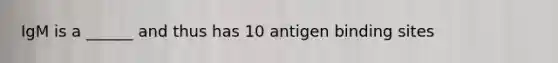 IgM is a ______ and thus has 10 antigen binding sites