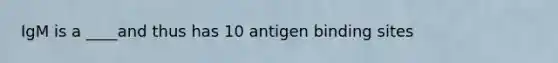 IgM is a ____and thus has 10 antigen binding sites