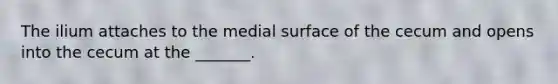 The ilium attaches to the medial surface of the cecum and opens into the cecum at the _______.