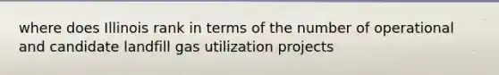 where does Illinois rank in terms of the number of operational and candidate landfill gas utilization projects