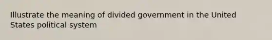 Illustrate the meaning of divided government in the United States political system