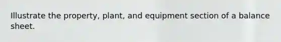 Illustrate the property, plant, and equipment section of a balance sheet.