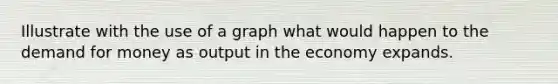 Illustrate with the use of a graph what would happen to the demand for money as output in the economy expands.