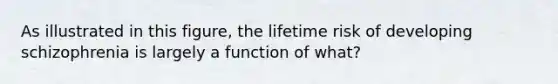 As illustrated in this figure, the lifetime risk of developing schizophrenia is largely a function of what?