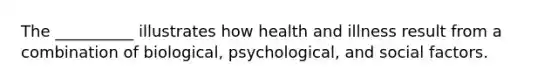 The __________ illustrates how health and illness result from a combination of biological, psychological, and social factors.