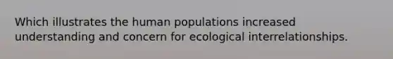 Which illustrates the human populations increased understanding and concern for ecological interrelationships.