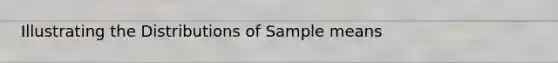 Illustrating the Distributions of Sample means