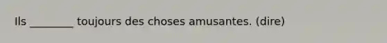 Ils ________ toujours des choses amusantes. (dire)