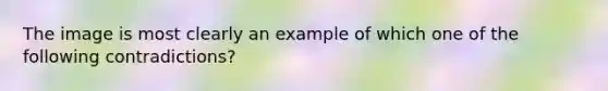 The image is most clearly an example of which one of the following contradictions?