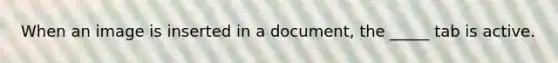 When an image is inserted in a document, the _____ tab is active.