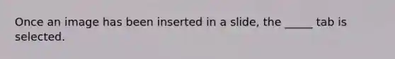Once an image has been inserted in a slide, the _____ tab is selected.