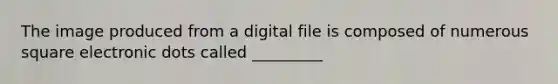 The image produced from a digital file is composed of numerous square electronic dots called _________