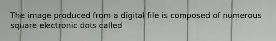 The image produced from a digital file is composed of numerous square electronic dots called