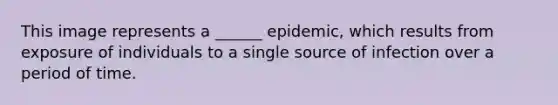 This image represents a ______ epidemic, which results from exposure of individuals to a single source of infection over a period of time.