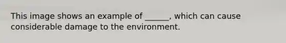 This image shows an example of ______, which can cause considerable damage to the environment.