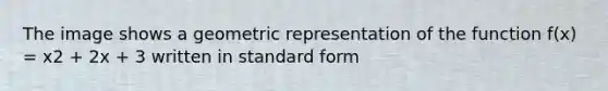 The image shows a geometric representation of the function f(x) = x2 + 2x + 3 written in <a href='https://www.questionai.com/knowledge/kGzyDUHj14-standard-form' class='anchor-knowledge'>standard form</a>