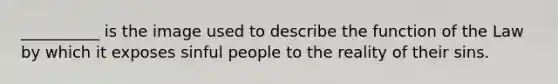 __________ is the image used to describe the function of the Law by which it exposes sinful people to the reality of their sins.