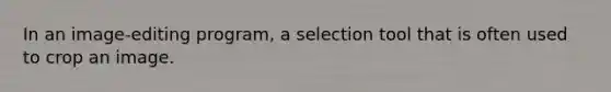 In an image-editing program, a selection tool that is often used to crop an image.