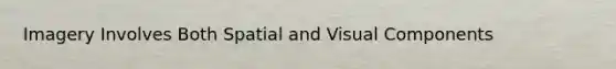 Imagery Involves Both Spatial and Visual Components