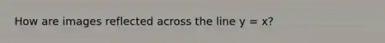 How are images reflected across the line y = x?