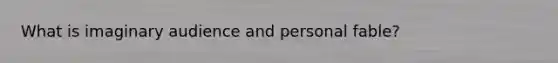 What is imaginary audience and personal fable?
