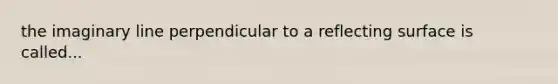 the imaginary line perpendicular to a reflecting surface is called...