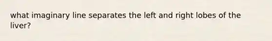 what imaginary line separates the left and right lobes of the liver?