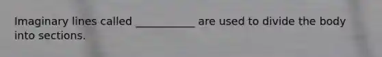 Imaginary lines called ___________ are used to divide the body into sections.